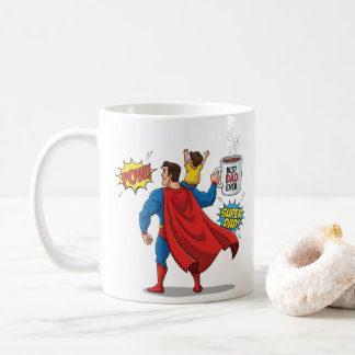 Café Caneca de presente super-herói editável superpai o