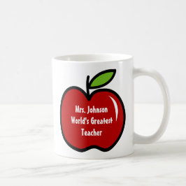 Café Caneca de professor com maçã vermelha | design per