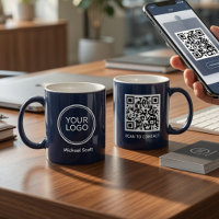 Caneca de QR Code com Logotipo Personalizado da Em
