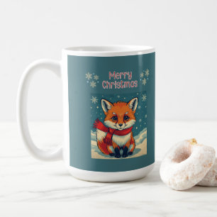 Café Caneca de Raposa de Natal Aconchegante