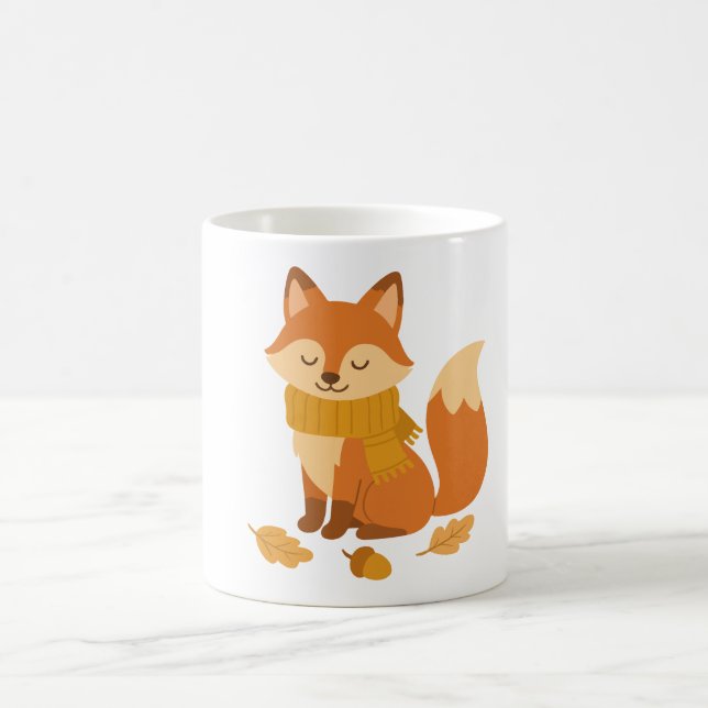 Café Caneca de Raposa de Outono Aconchegante (Centro)
