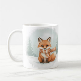 Café Caneca de Raposa Fofa Aquarela Inverno Presente de