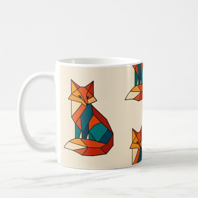 Café Caneca de raposa geométrica (Esquerda)