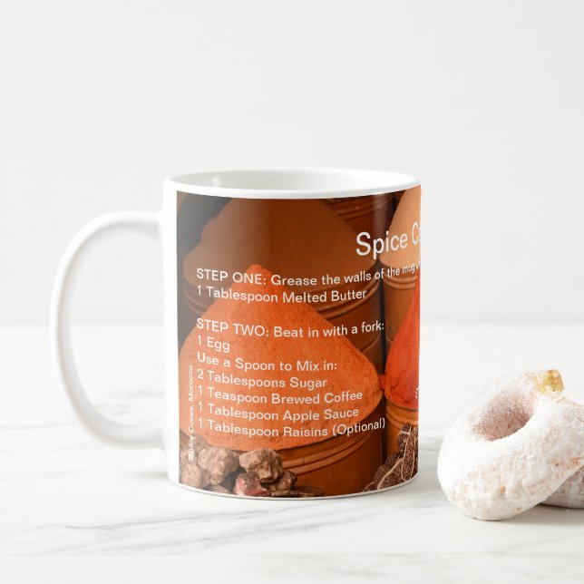Café Caneca de receita - bolo de especiaria em caneca (Com Donut)