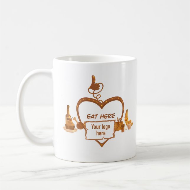 Café Caneca de restaurante seu logotipo aqui (Esquerda)