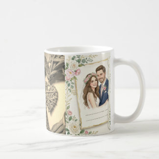 Café Caneca de retrato de casamento personalizada
