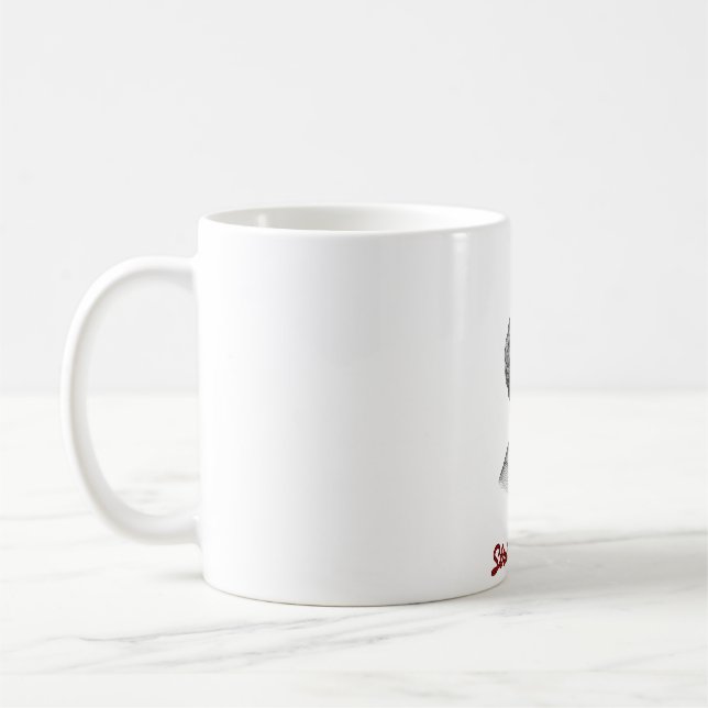 Café Caneca de retrato de mulher elegante - (Esquerda)