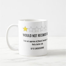 Caneca de Revisão de 1 Estrela para Colega de Trab
