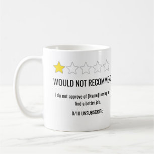Café Caneca de Revisão de 1 Estrela para Colega de Trab