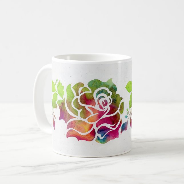 Café Caneca de rosas (Frente Esquerda)
