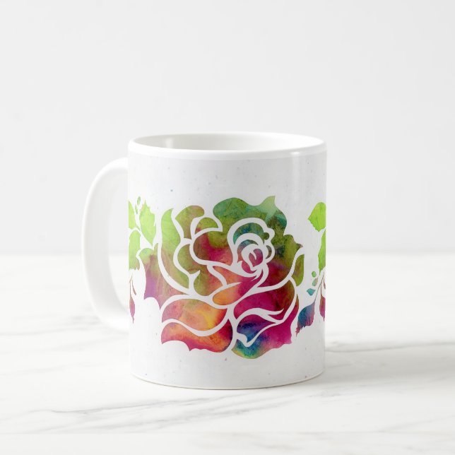 Café Caneca de rosas (Frente Esquerda)