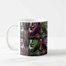 Café Caneca de Rosto de Arte Glitch