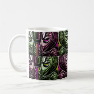 Café Caneca de Rosto de Arte Glitch