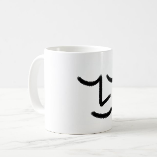 Café Caneca de Rosto Zen Minimalista (Frente Esquerda)