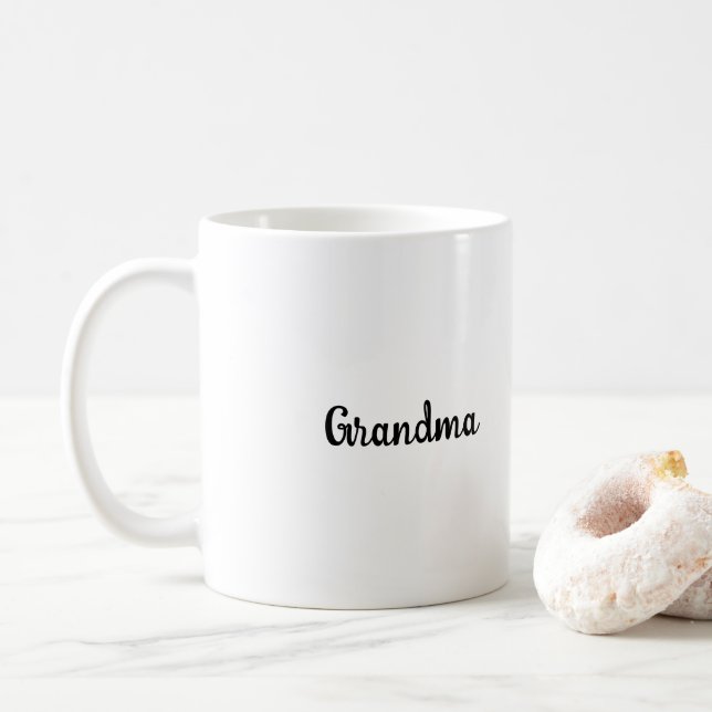 Café Caneca de Roteiro de Avó Clássica Branca (Com Donut)