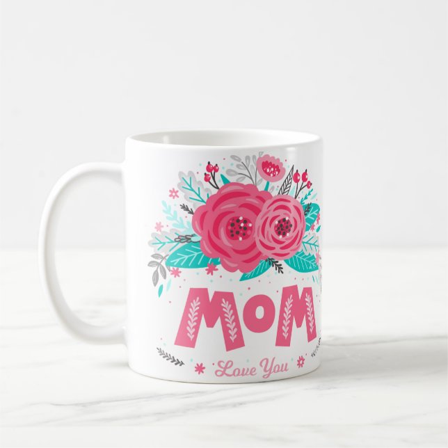 Café caneca de rotina da manhã floral (Esquerda)
