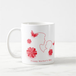 Café caneca de rotina da manhã floral, Dia de as mães