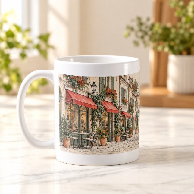 Café Caneca de Rua Arquitetônica Esboço de Cidade (City Sketch Architectural Street Mug — digital mockup.)