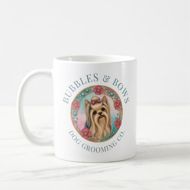 Café Caneca de Salão de Embelezamento de Cães Yorkshire (Esquerda)
