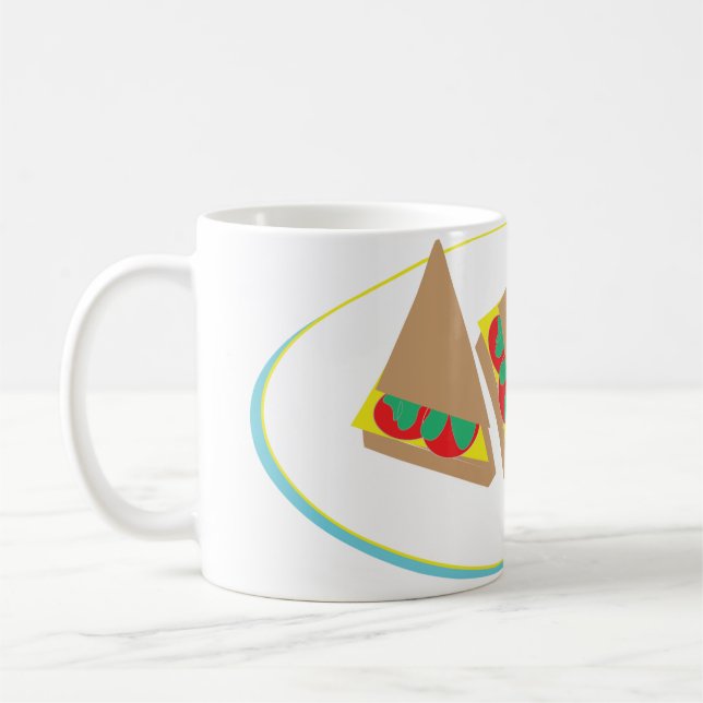 Café caneca de sanduíche de desenho animado fofo (Esquerda)
