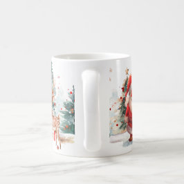 Café Caneca de Santa e Rena em Aquarela