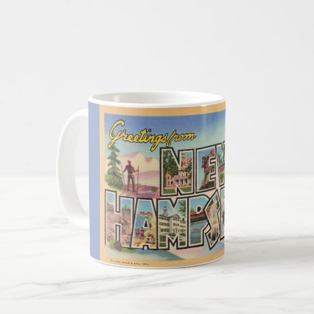 Café Caneca de Saudações de New Hampshire (Frente Esquerda)