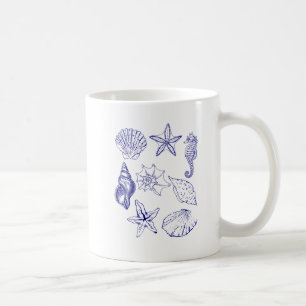 Café Caneca de Seashell Náutica - Copo Oceano de Arte d