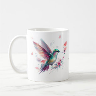 Café Caneca de servir floral personalizada Beija-flor
