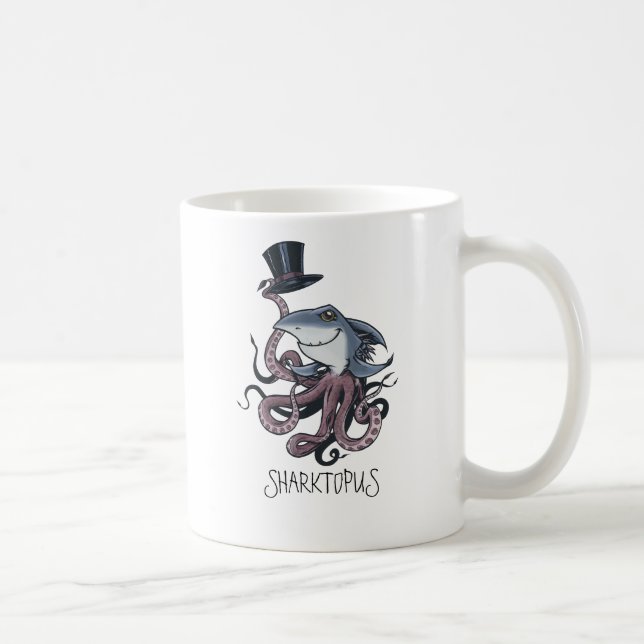 Café Caneca de Sharktopus dos desenhos animados (Direita)
