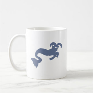 Café Caneca de Silhueta de Capricórnio Bode do Mar Azul