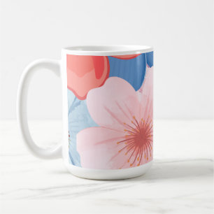 Café Caneca de sopa floral botânica vibrante de primave