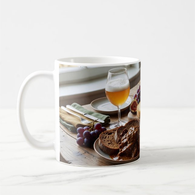 Café Caneca de Still Life de Queijo e Cerveja Aconchega (Esquerda)