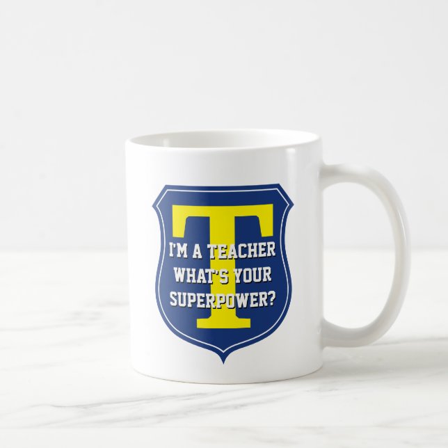 Café Caneca de super professor | Qual é o seu superpode (Direita)