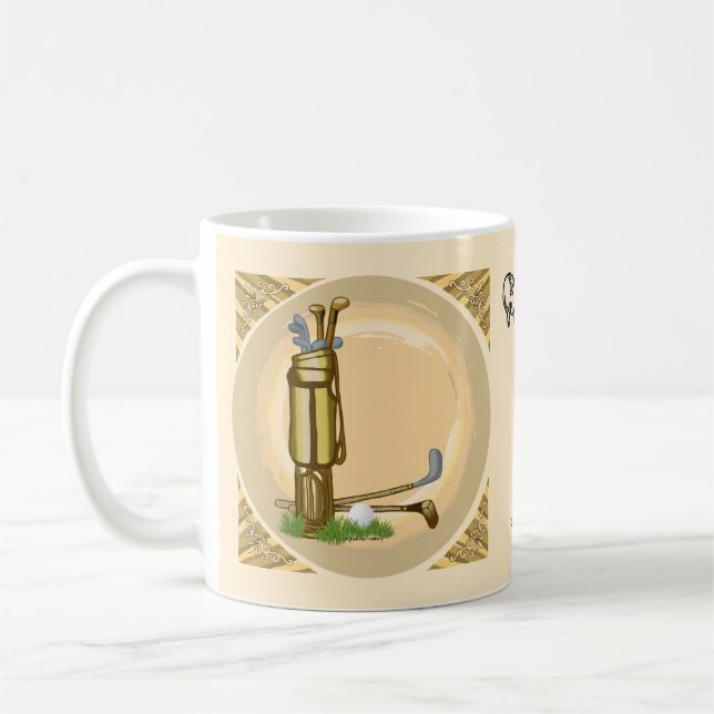 Café Caneca de tacos de golfe antigos (Esquerda)