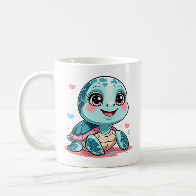 Café Caneca de Tartaruga Bebê Kawaii (Esquerda)