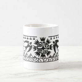 Café Caneca de tatuagem polinésia inspirada no dia