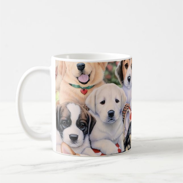 Café Caneca de Tecido de Cachorrinho Vintage (Esquerda)