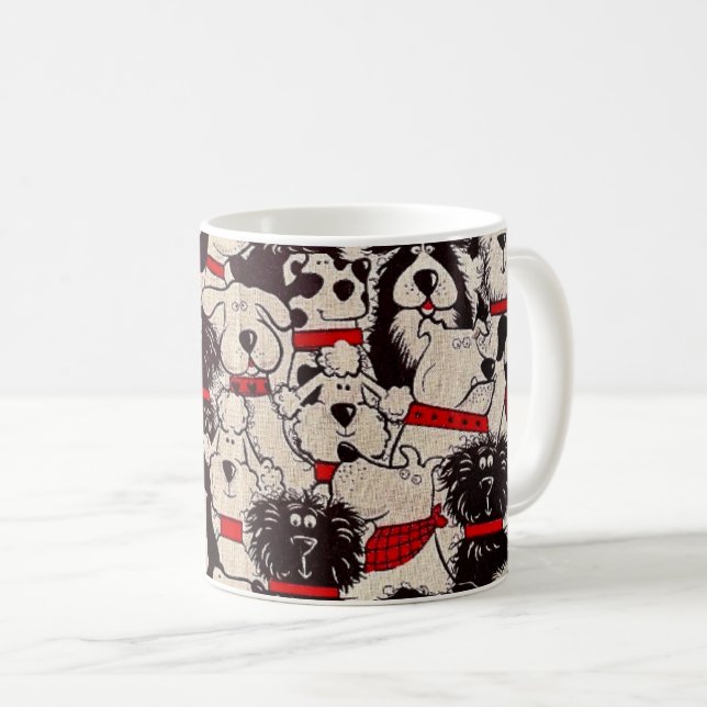 Café Caneca de Tecido Felino Vintage (Frente Esquerda)
