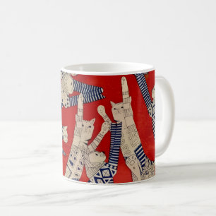Café Caneca de Tecido Felino Vintage