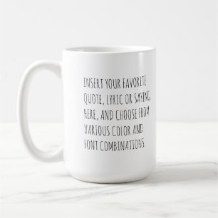 Café Caneca de Texto Personalizado com Suas Palavras Cu