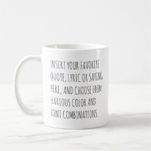 Café Caneca de Texto Personalizado com Suas Palavras Cu