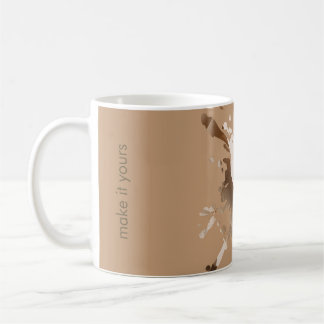 Café Caneca de Textura de Papel Abstrato Bege - Monogra