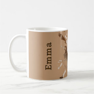 Café Caneca de Textura de Papel Abstrato Bege - Monogra