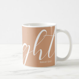 Café Caneca de Tipografia Branca Salmão Escuro
