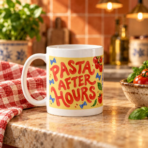 Café Caneca de Tipografia de Comida Italiana Depois do