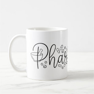 Café Caneca de Tipografia de Farmacêutico Artístico
