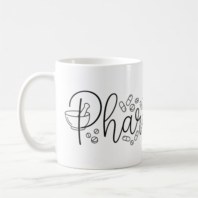 Café Caneca de Tipografia de Farmacêutico Artístico (Esquerda)