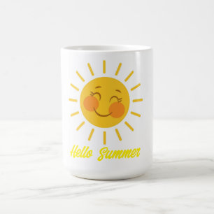 Café Caneca de Tom Amarelo Duas-Tons Olá Verão, 15 oz