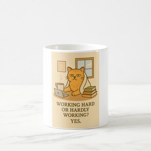 Café Caneca de Trabalho de Gato Engraçado (Centro)