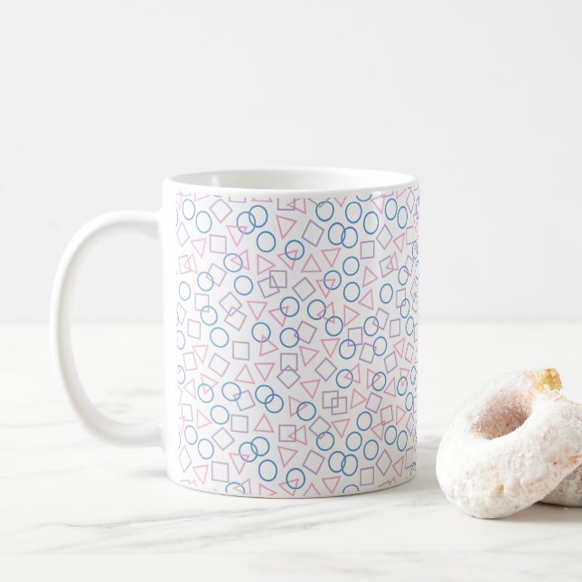 Café Caneca de Triângulo Círculo (Com Donut)